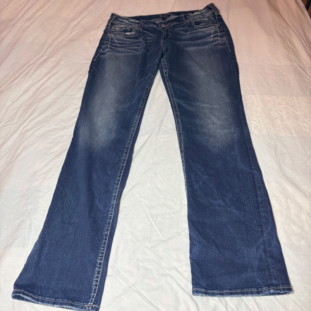 Silver Jeans Co‎ Suki Mid Straight Fluid Denim Jeans 32X32 L93413SAI276